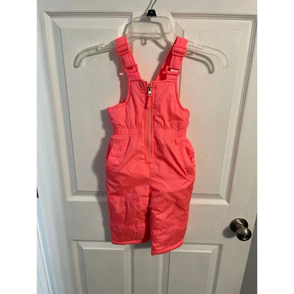 Pink Platinum Adjustable Strap Snow Bibs Size 12M New Without Tags
